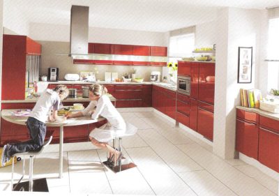 Cocina diseño coral brillo intenso