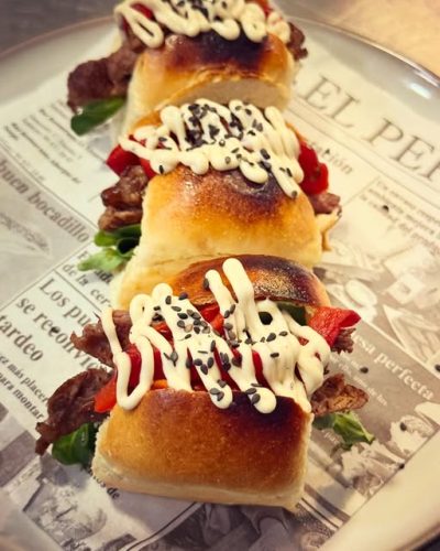 Pan brioche con solomillo cerdo